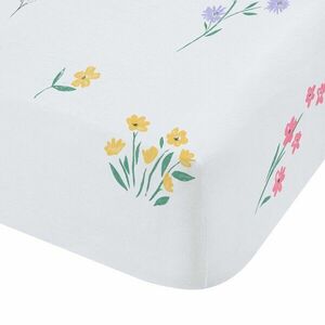 Fehér gumis gyerek lepedő babaágyhoz 70x140 cm Bunny Tails Ditsy Flowers – Catherine Lansfield kép