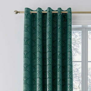 Zöld függöny szett 2 db-os 168x183 cm Art Deco Pearl – Catherine Lansfield kép