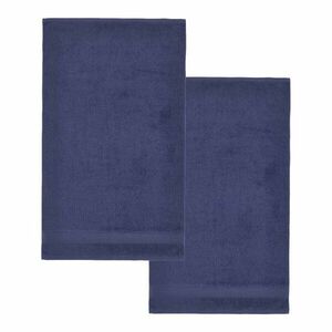 Sötétkék frottír pamut fürdőlepedő szett 2 db-os 90x140 cm Anti-Bacterial – Catherine Lansfield kép