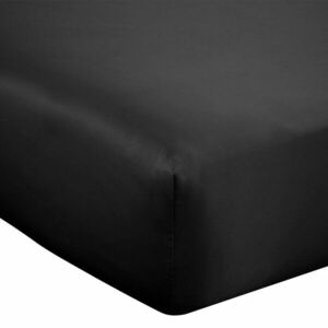 Fekete gumis szatén lepedő 150x200 cm Silky Soft – Catherine Lansfield kép