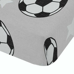 Szürke gumis kétszemélyes flanel gyerek lepedő 135x190 cm Football Stars – Catherine Lansfield kép