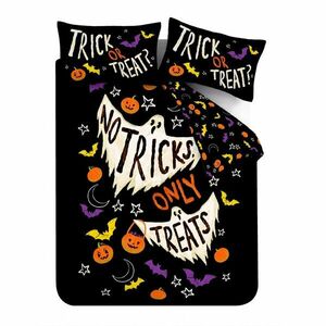 Fekete kétszemélyes ágyneműhuzat 200x200 cm Halloween Trick or Treat – Catherine Lansfield kép