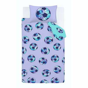 Lila-türkiz kétszemélyes gyerek ágyneműhuzat 200x200 cm Tie Dye Football – Catherine Lansfield kép
