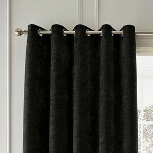 Fekete zsenília termo függöny szett 2 db-os 229x229 cm Selene Luxury Chenille – Hyperion kép