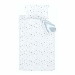 Fehér-kék pamut gyerek ágyneműhuzat babaágyhoz 120x150 cm Mini Star & Stripes – Bianca kép