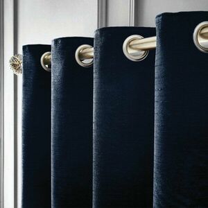 Sötétkék zsenília termo függöny szett 2 db-os 229x183 cm Selene Luxury Chenille – Hyperion kép