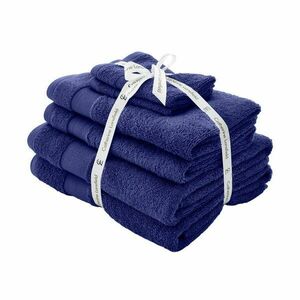 Sötétkék frottír pamut törölköző és fürdőlepedő készlet 6 db-os Anti-Bacterial – Catherine Lansfield kép