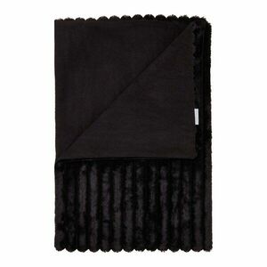 Fekete mikroplüss takaró 130x170 cm Cosy Ribbed – Catherine Lansfield kép