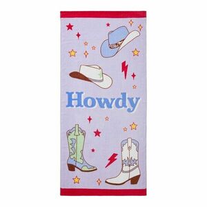 Lila frottír pamut strandtörölköző 76x160 cm Howdy Cowgirl – Sassy B kép