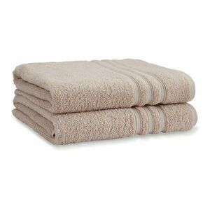 Bézs frottír pamut fürdőlepedő szett 2 db-os 90x140 cm Zero Twist – Catherine Lansfield kép