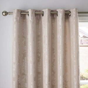 Bézs damaszt függöny szett 2 db-os 168x183 cm Damask Jacquard – Catherine Lansfield kép