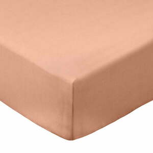 Terrakotta színű gumis pamut-perkál lepedő 150x200 cm Cotton Percale – Bianca kép