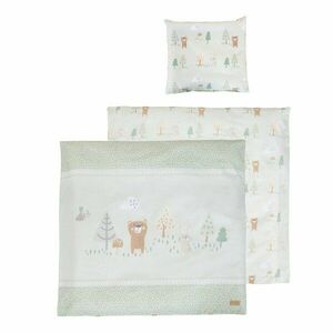 Világoszöld pamut gyerek ágyneműhuzat babaágyhoz 80x80 cm Woodland Buddies – Roba kép