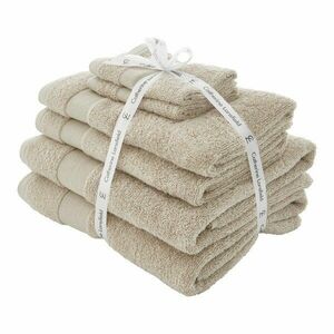 Bézs frottír pamut törölköző és fürdőlepedő készlet 6 db-os Anti-Bacterial – Catherine Lansfield kép