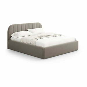 Világosbarna kárpitozott ágyneműtartós franciaágy ágyráccsal 180x200 cm Juno – Windsor & Co Sofas kép