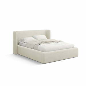 Krémszínű kárpitozott ágyneműtartós franciaágy ágyráccsal 180x200 cm Jason – Windsor & Co Sofas kép