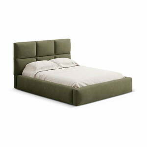 Zöld kárpitozott ágyneműtartós franciaágy ágyráccsal 140x200 cm Libera – Windsor & Co Sofas kép