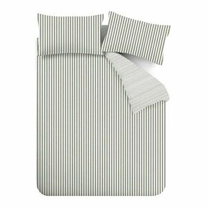 Zöld kétszemélyes-hosszabbított flanel ágyneműhuzat 230x220 cm Stripe – Catherine Lansfield kép