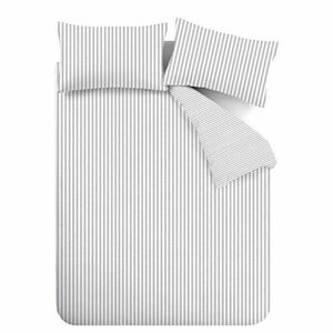 Szürke kétszemélyes-hosszabbított flanel ágyneműhuzat 230x220 cm Stripe – Catherine Lansfield kép