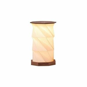 Sötét natúr színű LED asztali lámpa (magasság 18 cm) Twist Hexagon – Gingko kép