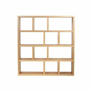 Barna könyvespolc tölgyfa dekorral 150x159 cm Berlin – TemaHome kép