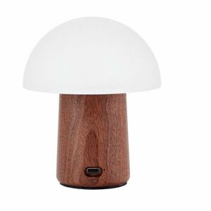 Fehér-sötét natúr színű LED asztali lámpa (magasság 12, 5 cm) Alice Mushroom – Gingko kép