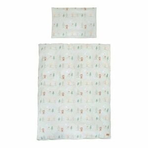 Világoszöld pamut gyerek ágyneműhuzat babaágyhoz 100x135 cm Woodland Buddies – Roba kép