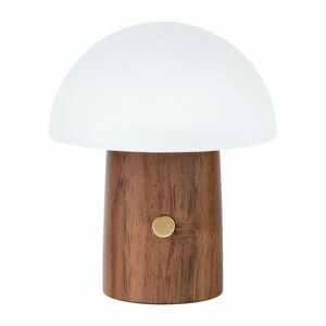 Fehér-sötét natúr színű LED asztali lámpa (magasság 7 cm) Alice Mushroom – Gingko kép
