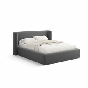 Szürke kárpitozott ágyneműtartós franciaágy ágyráccsal 200x200 cm Jason – Windsor & Co Sofas kép