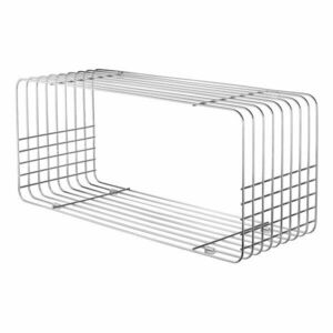 Fényes ezüstszínű fém fali könyvespolc 70x30 cm Wire – Mette Ditmer Denmark kép