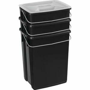 Fekete műanyag szelektív szemetes készlet 3 db-os 2x10+6 l Biobox – Curver kép