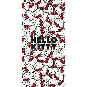 Piros-fehér pamut gyerek fürdőlepedő 70x140 cm Hello Kitty – Jerry Fabrics kép