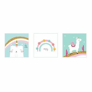 Gyerek kép készlet 3 db-os 30x30 cm White Happy – knor kép