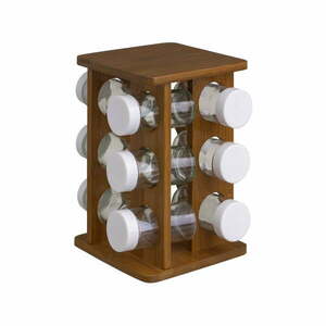 Fűszertartó készlet állvánnyal, 12 db-os Bamboo Walnut – Casa Selección kép