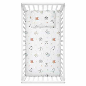 Fehér gumis renforcé pamut gyerek lepedő babaágyhoz 70x120 cm Safari – Mijolnir kép