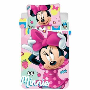 Rózsaszín pamut gyerek ágyneműhuzat babaágyhoz 100x135 cm Minnie "Sweet" – Jerry Fabrics kép