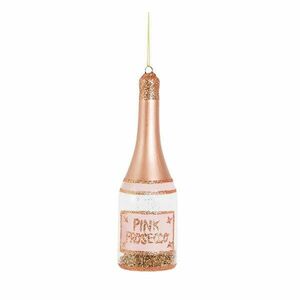 Üveg kézzel készített karácsonyfadísz ø 5 cm Pink Prosecco – Sass & Belle kép