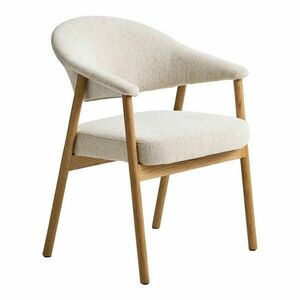 Krémszínű tölgyfa karfás étkezőszék szett 2 db-os Elk – Unique Furniture kép
