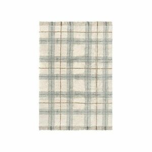 Krémszínű-zsályaszínű mosható-kézi szövésű pamut szőnyeg 140x190 cm Tartan Blue Sage – Lorena Canals kép