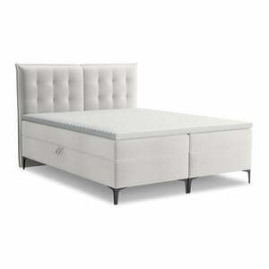 Világosszürke ágyneműtartós boxspring ágy 180x200 cm Mikana – Makamii kép