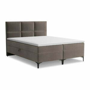 Barna ágyneműtartós boxspring ágy 180x200 cm Pakalana – Makamii kép