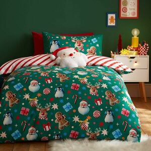 Zöld kétszemélyes ágyneműhuzat 200x200 cm Christmas Icons – Catherine Lansfield kép