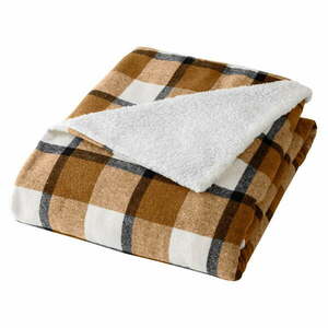 Barna sherpa takaró 125x150 cm Ecossais – douceur d'intérieur kép