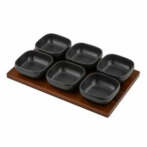 Antracitszürke porcelán szervírozó készlet 6 db-os Essentials – Ladelle kép