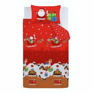Piros gyerek ágyneműhuzat babaágyhoz 120x150 cm Santa's Christmas Presents – Catherine Lansfield kép