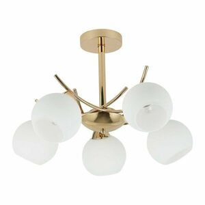 Fehér-aranyszínű mennyezeti lámpa üveg búrával 52x52 cm Amos – Candellux Lighting kép