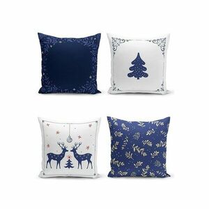 Párnahuzat szett karácsonyi mintával 4 db-os 43x43 cm Blue Christmas – Mila Home kép