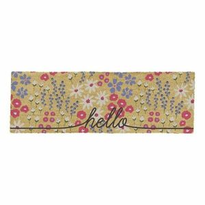 Kókuszrost lábtörlő 40x120 cm Hello Scribbly Floral – Artsy Doormats kép