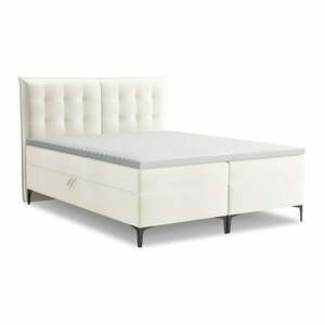 Krémszínű ágyneműtartós boxspring ágy 140x200 cm Mikana – Makamii kép