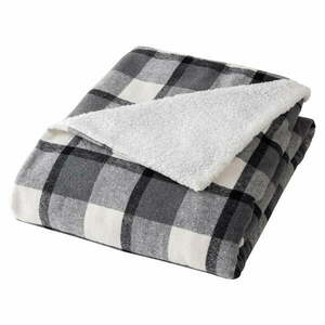 Szürke sherpa takaró 125x150 cm Ecossais – douceur d'intérieur kép